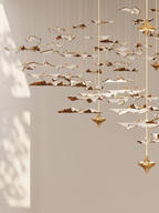 Leaf Modern Metal & Crystal Glass Chandelier