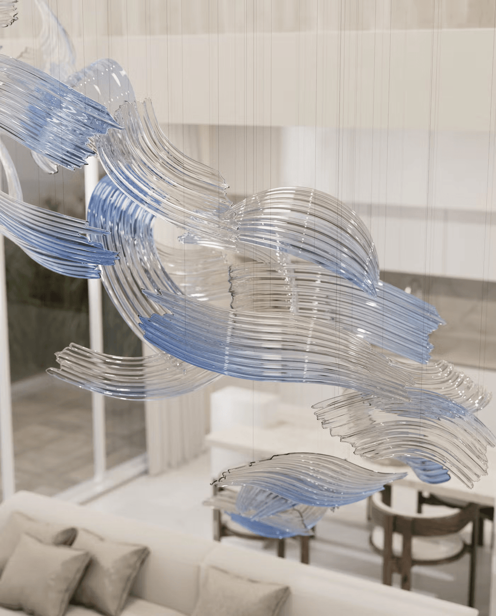 Brush Contemporary Glass Chandelier