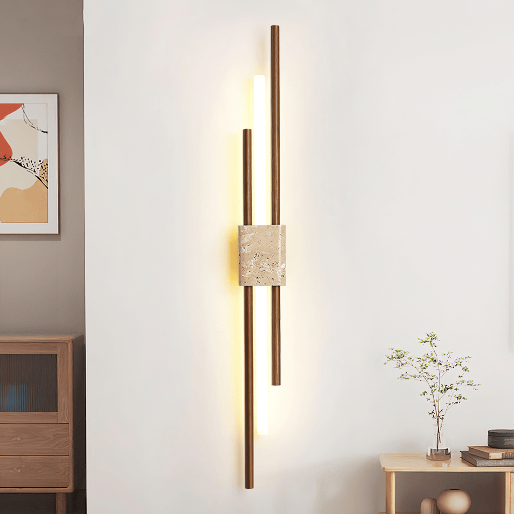Axis Minimalist Travertine Wall Light