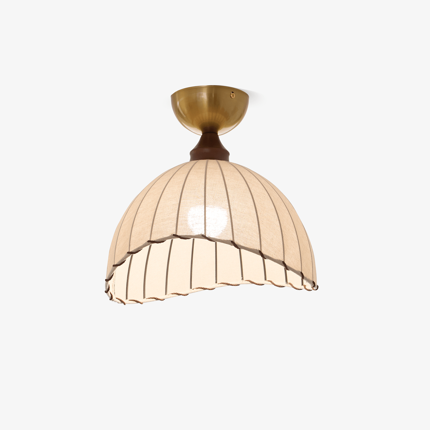 Sona Contemporary Fabric & Wood Ceiling Light