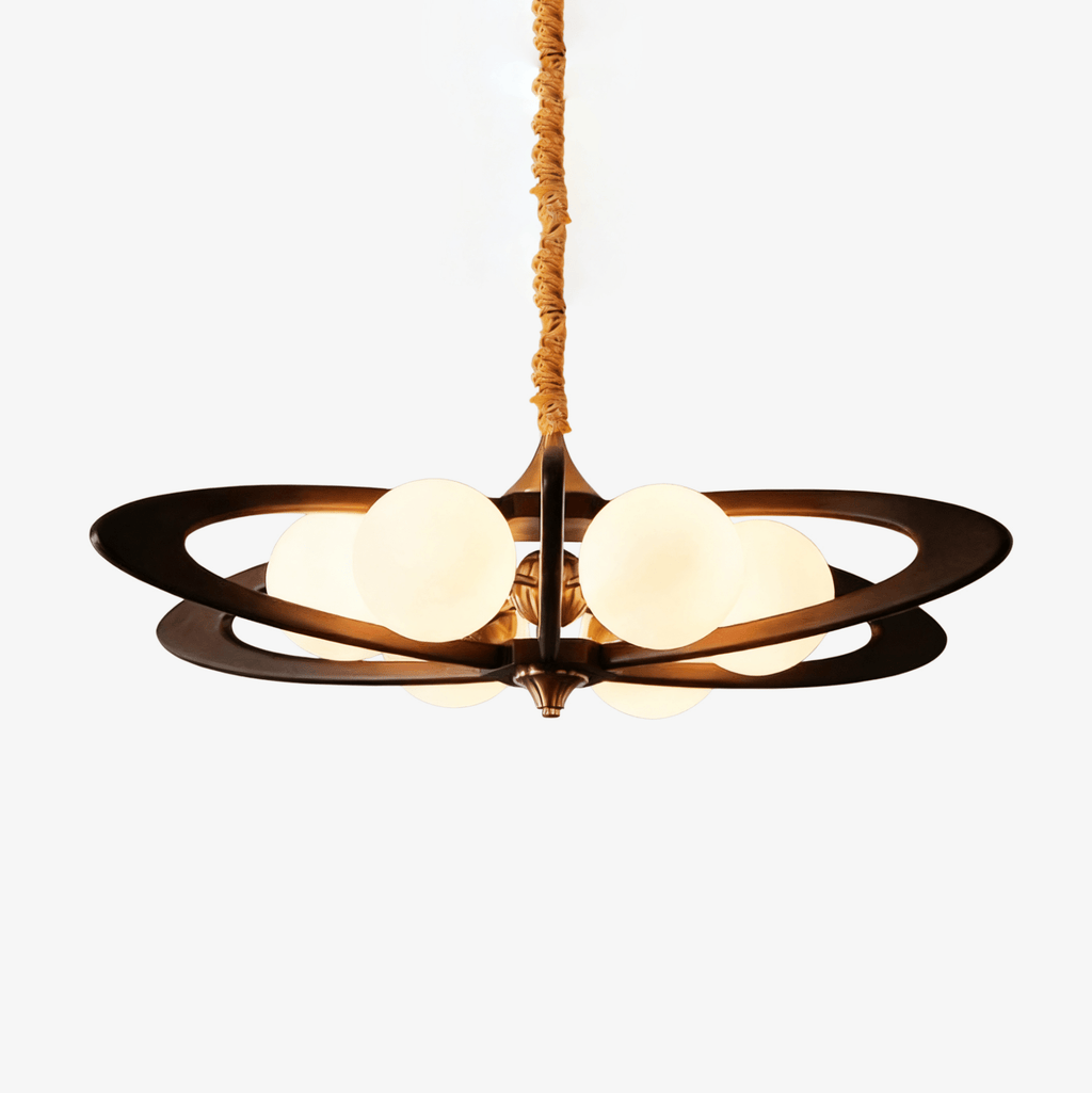 Evadra Celeste Contemporary Wood & Glass Chandelier