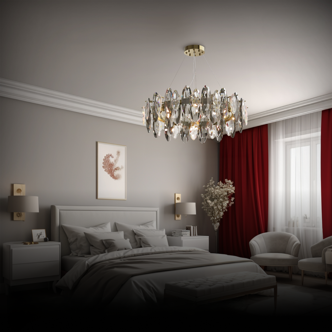 Kristy Crystal Chandelier LED Elliptical Glass Living Room