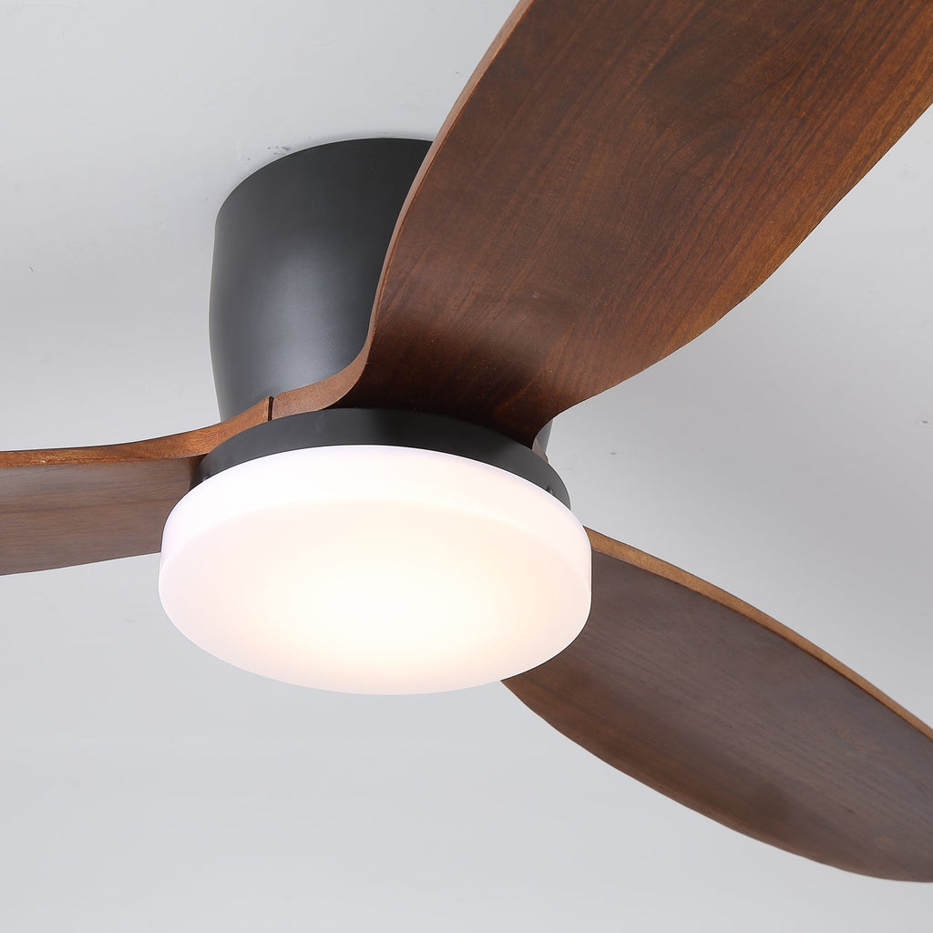 Nocturnus Minimalist Wooden Ceiling Fan Light
