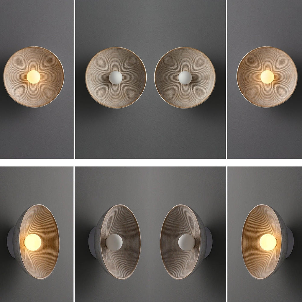 Aria Modern Round Indoor Wall Lamp Wood Bedroom Living Room