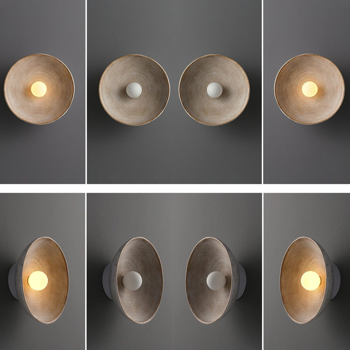 Aria Modern Round Indoor Wall Lamp Wood Bedroom Living Room