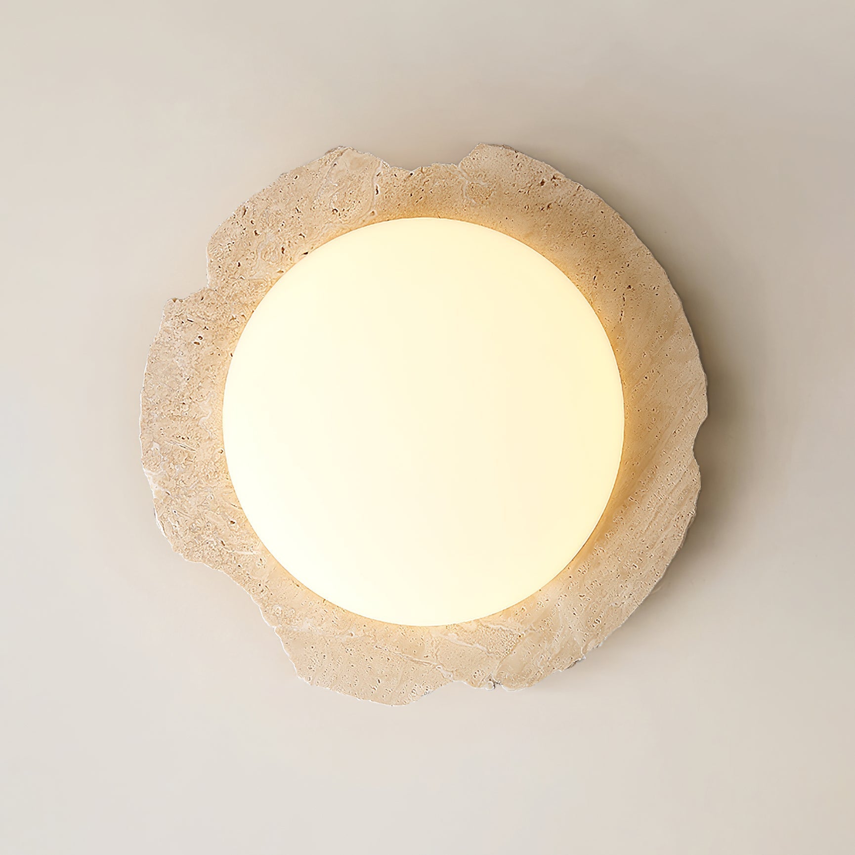 Crater Modern Travertine Ceiling Light