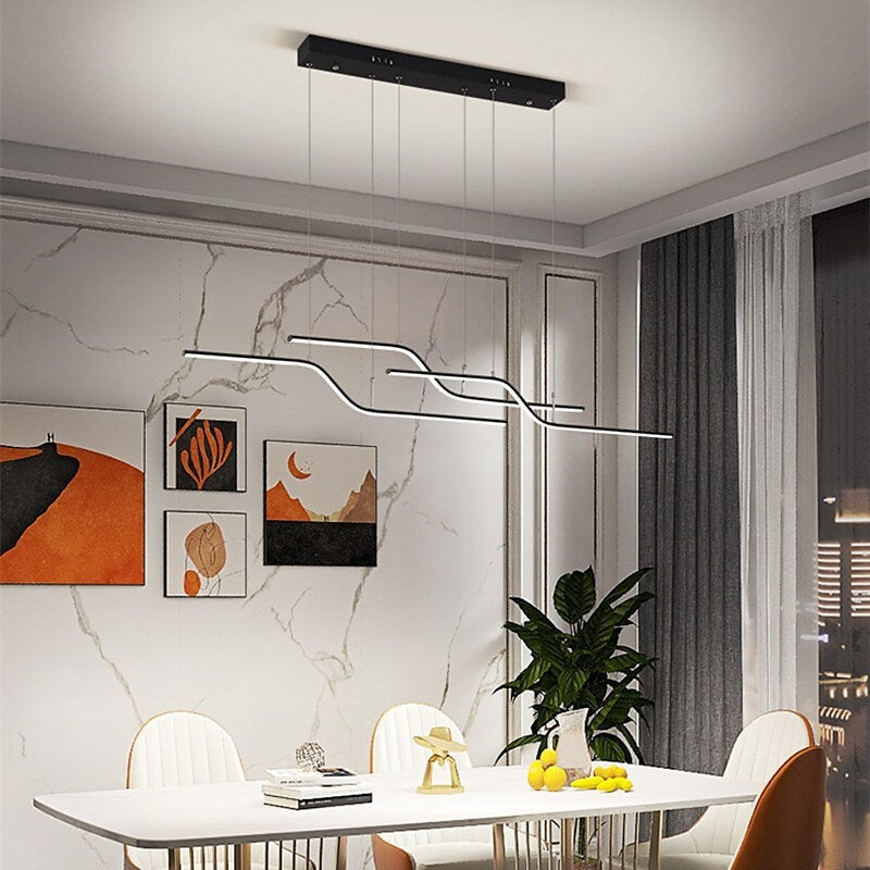 Arisha Minimalist Geometric 3 Light Pendant Light, Dining Room
