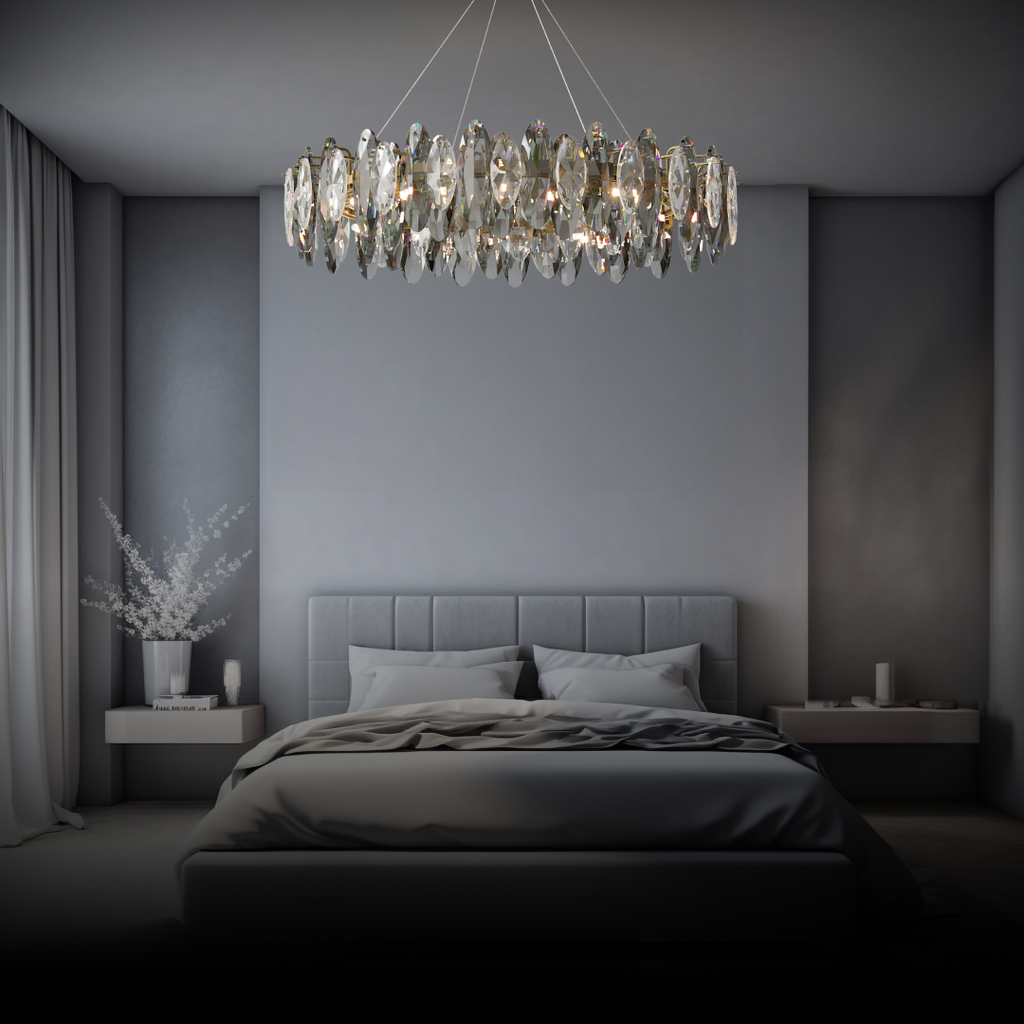 Kristy Crystal Chandelier LED Elliptical Glass Living Room