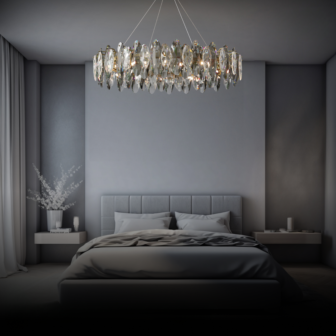 Kristy Crystal Chandelier LED Elliptical Glass Living Room