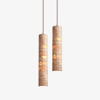 Cylindrical Minimalist Travertine Pendant Light