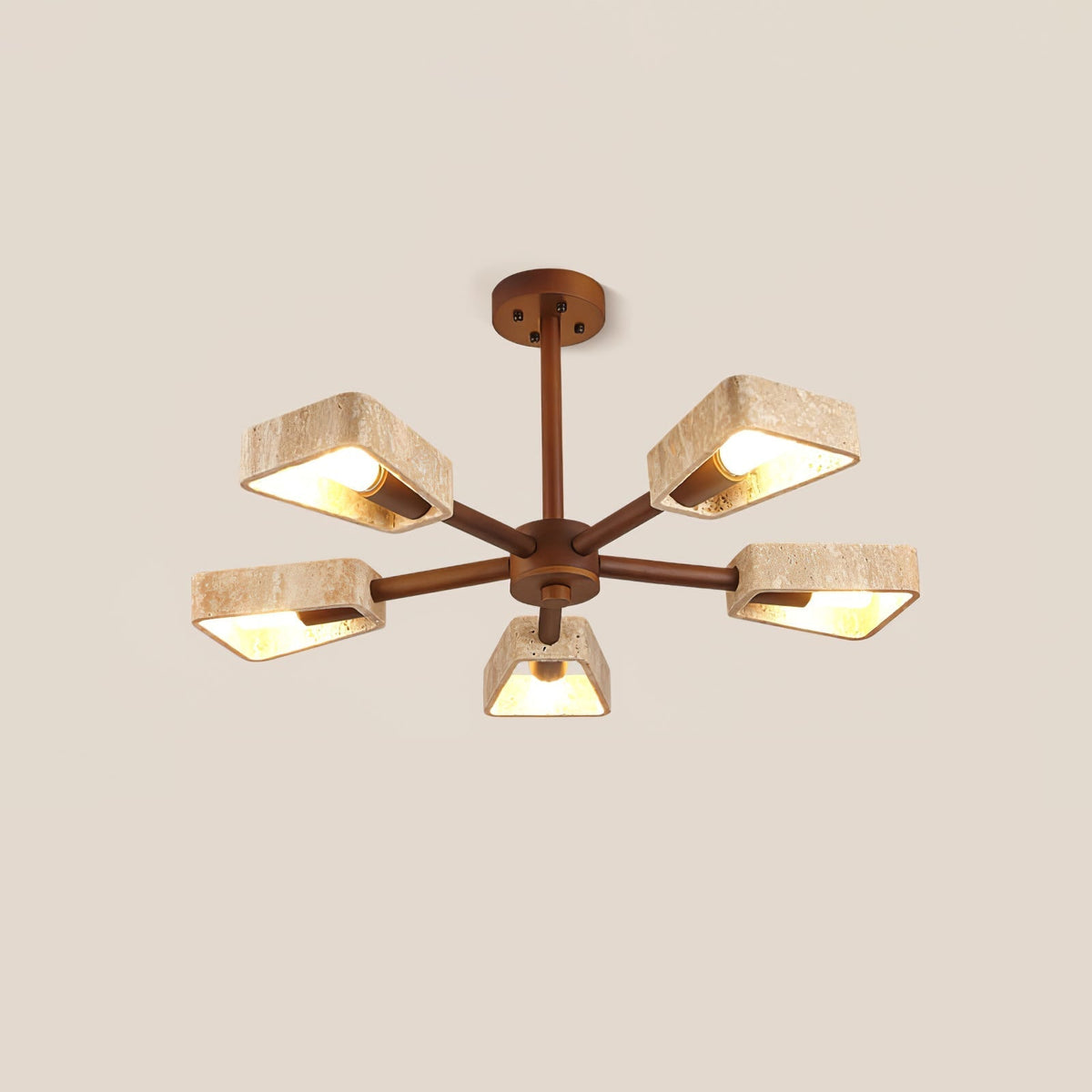 Hedra  Travertone  Geometric  Chandelier