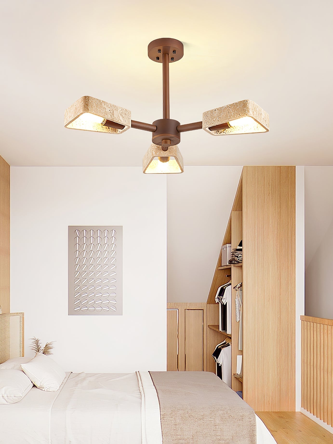 Hedra  Travertone  Geometric  Chandelier