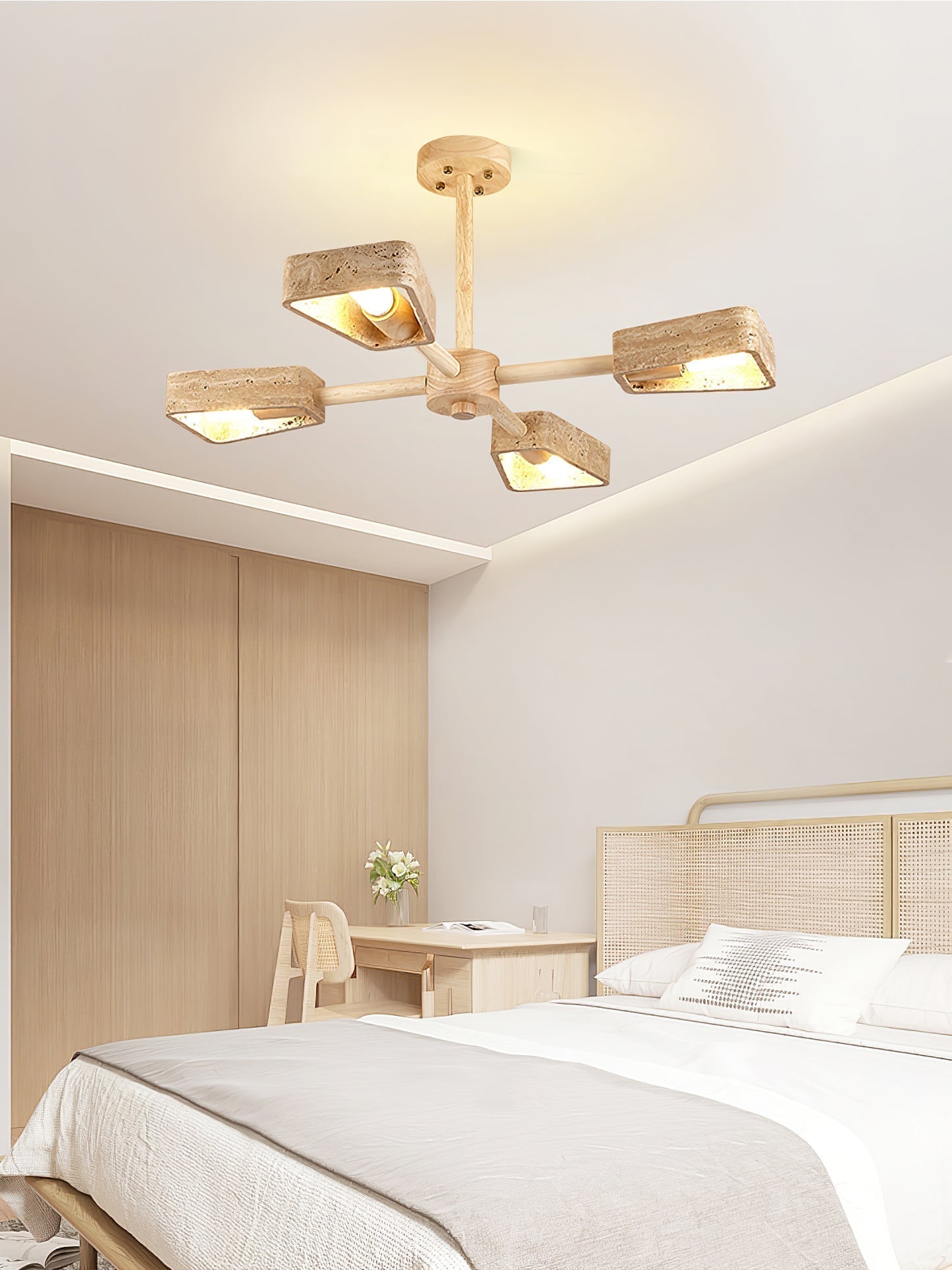 Hedra  Travertone  Geometric  Chandelier