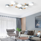 Arisha Modern LED Ceiling Light Acrylic Log Living Room Bedroom White Grey