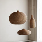 Ritta Nordic Japanese Pendant Light  Rattan Bedroom Dining Room