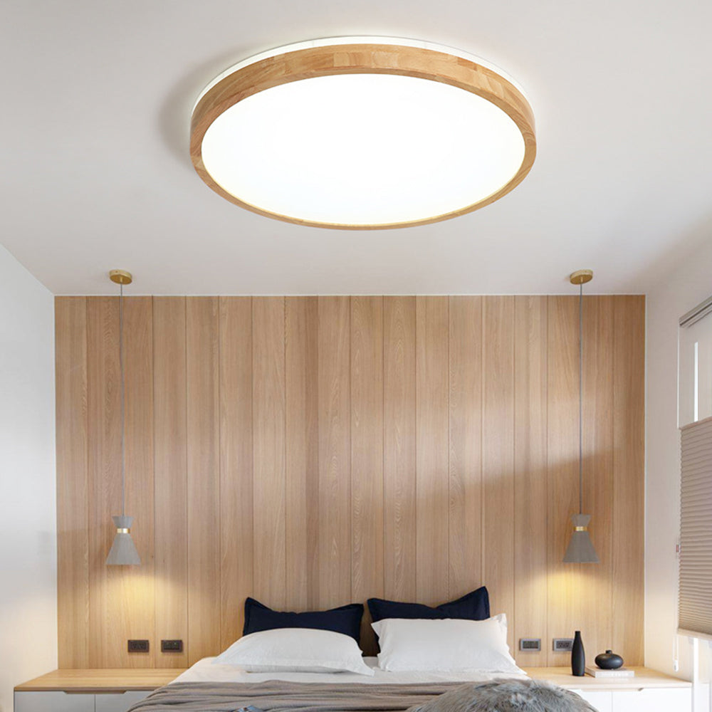 Muto Nordic Acrylic/Wood Flush Mount Ceiling Light Wood