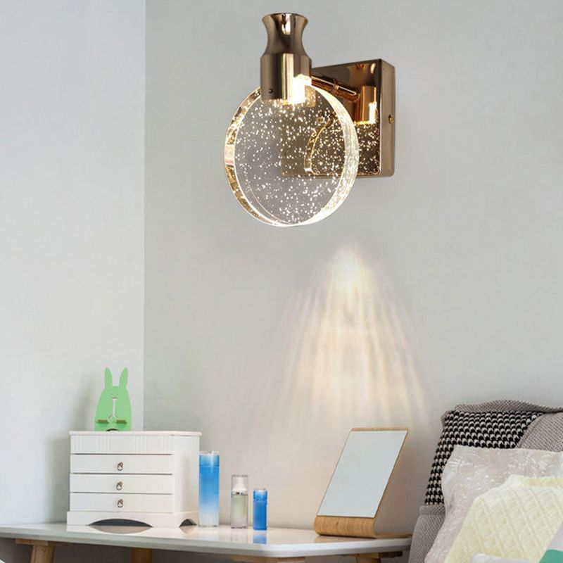 Kristy Modern Round Crystal Vanity Wall Lamp