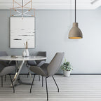 Avi Modern Dome Cement Pendant Light Gray Living Room