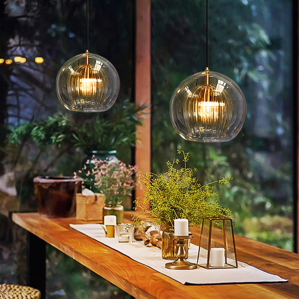 Valentina Nordic Glass Globe Pendant Light Bedroom - Letslighting