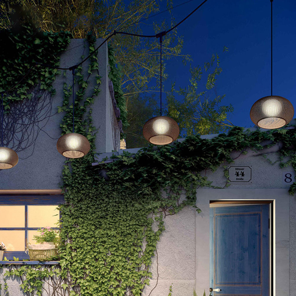 Ritta Modern Lantern Pendant Light, Coffee & Beige