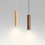 Muto Cylindrical Wood Pendant Light for Bedroom Kitchen Island
