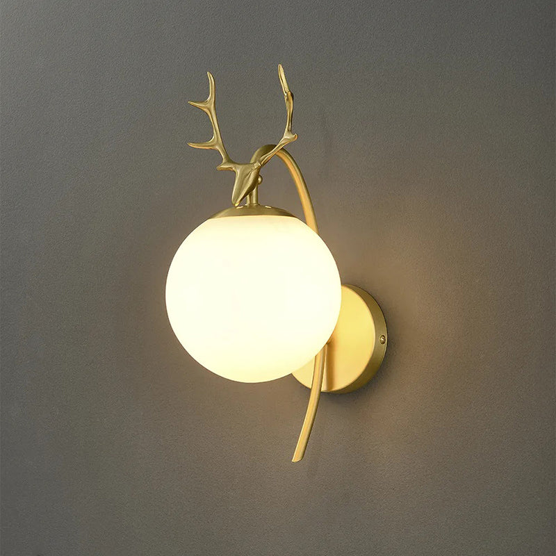 Valentina Modern Art Deer Bedside LED Indoor Wall Lamp Glass Living Room Bed Room Dining Room