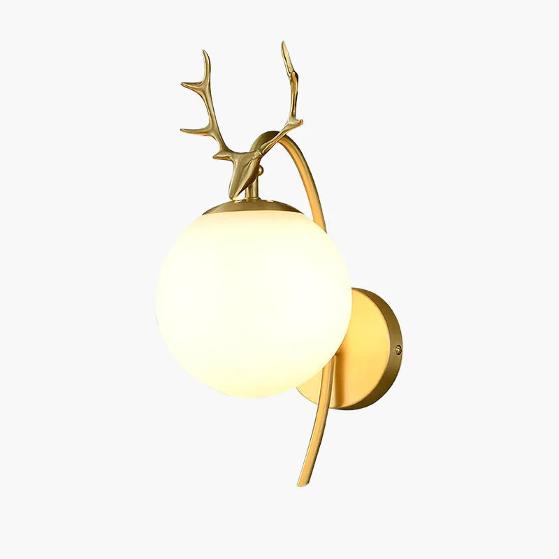 Valentina Modern Art Deer Bedside LED Indoor Wall Lamp Glass Living Room Bed Room Dining Room