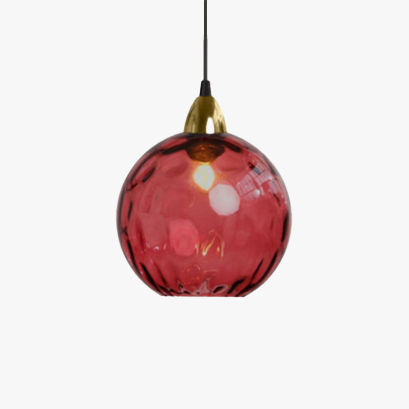 Valentina Colorful Glass Ball Pendant Light Water Ripple Living Room - Letslighting