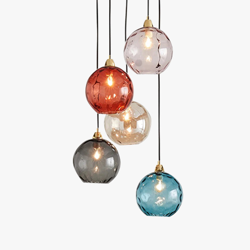 Valentina Colorful Glass Ball Pendant Light Water Ripple Living Room - image 1