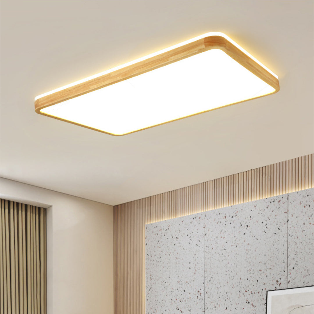 Muto Nordic Acrylic/Wood Flush Mount Ceiling Light Wood
