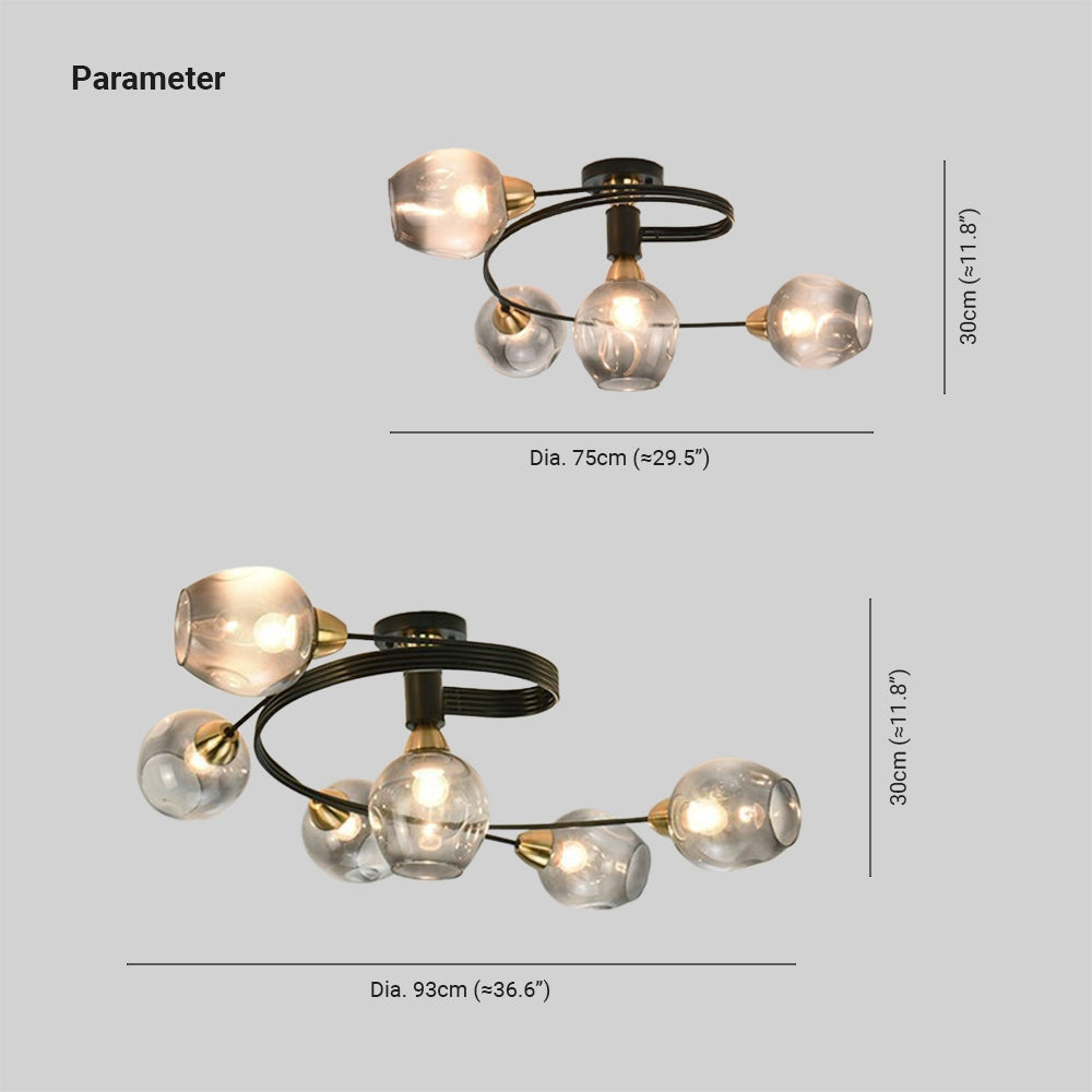 Valentina Flush Mount Ceiling Light Glass Dining Room