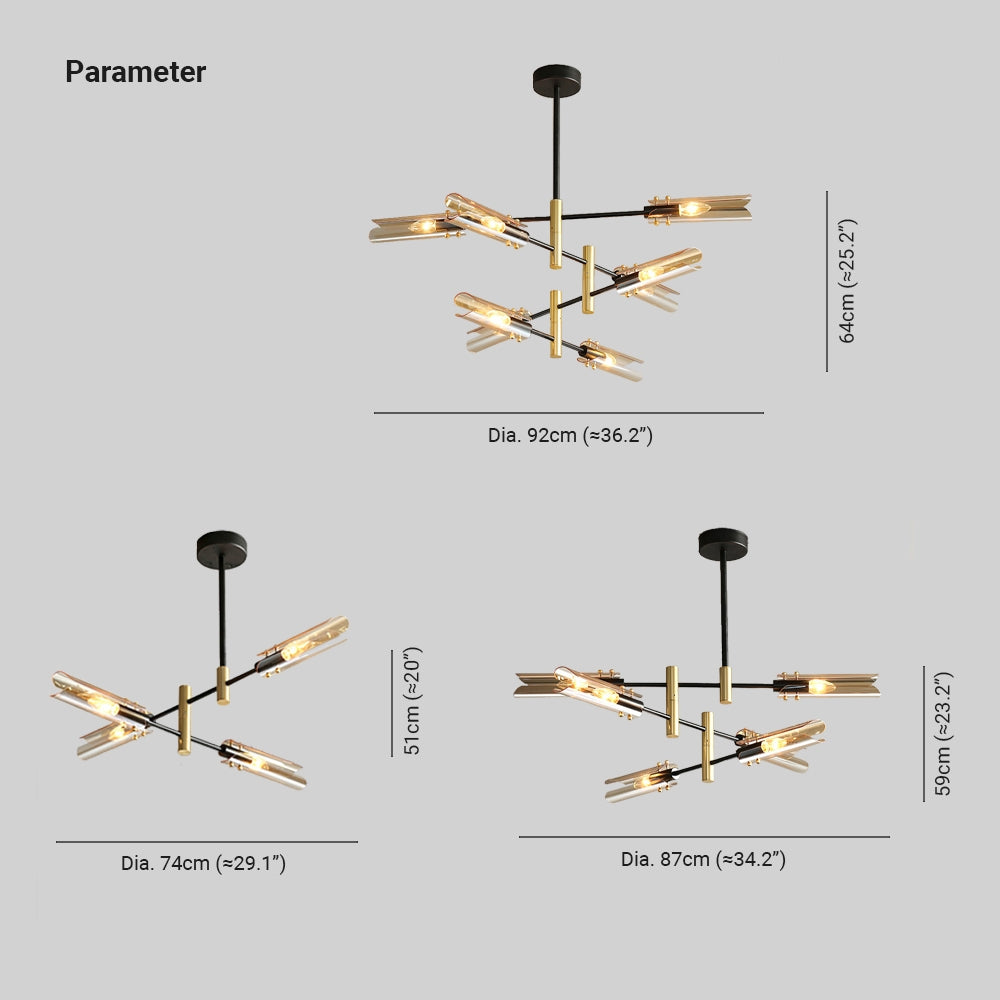 Arisha Modern /Glass Semi-Flush Mount Ceiling Light