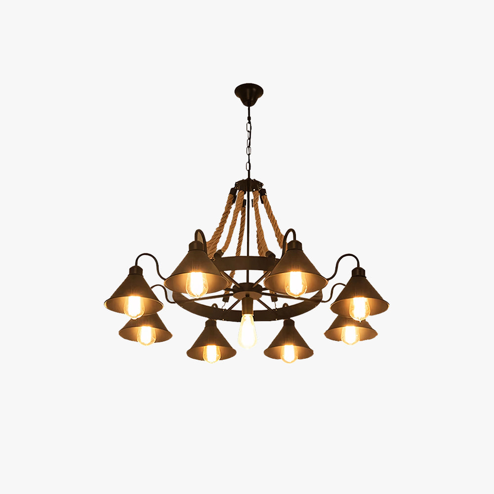 Epoch Vintage Industrial Rope Chandelier Living Room - image 12