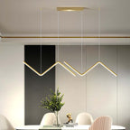 Arisha Modern Wavy Linear Pendant Light Double