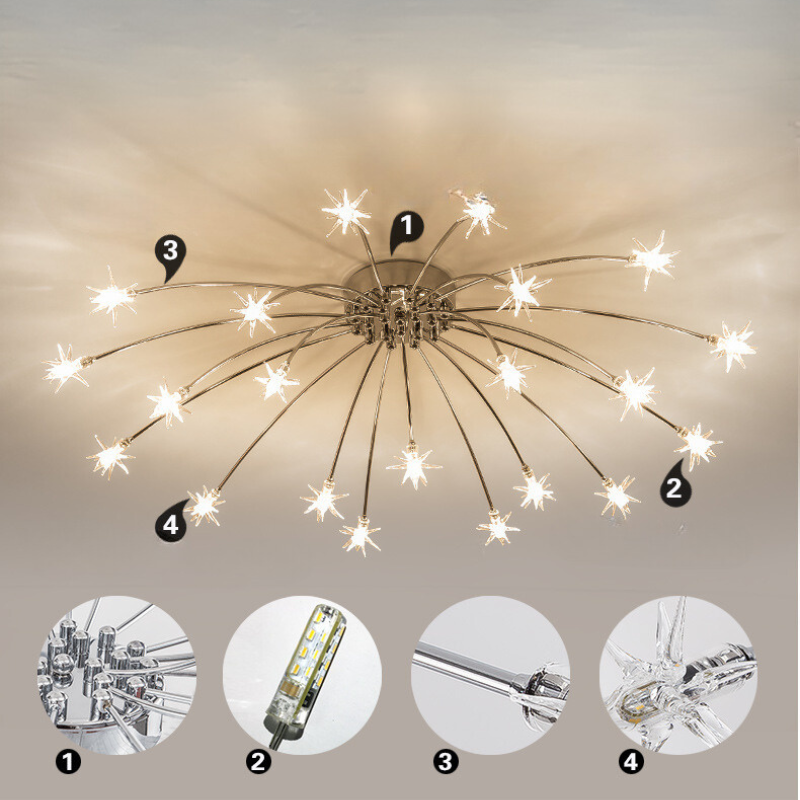 Arisha Art Deco Starry Glass Flush Mount Ceiling Light - image 33