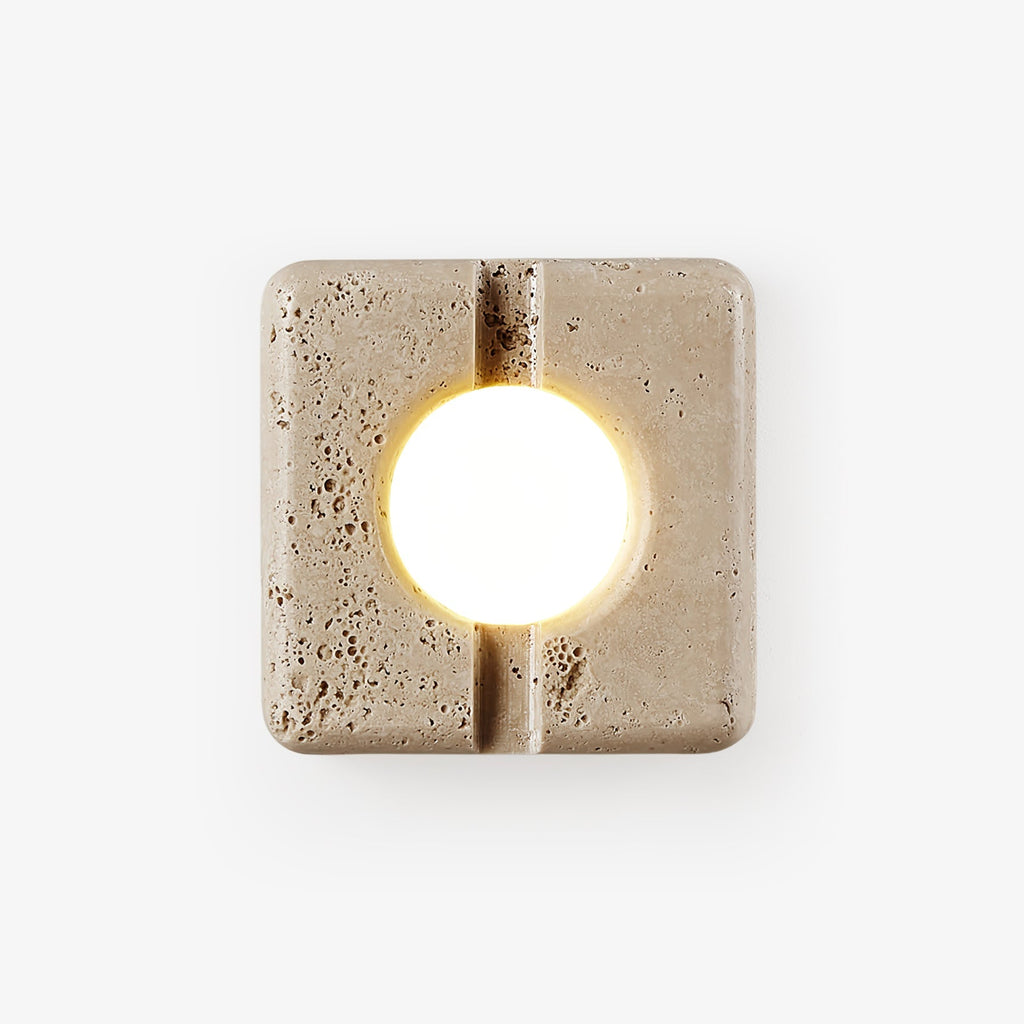 Olvenan Square Travertine Wall Light