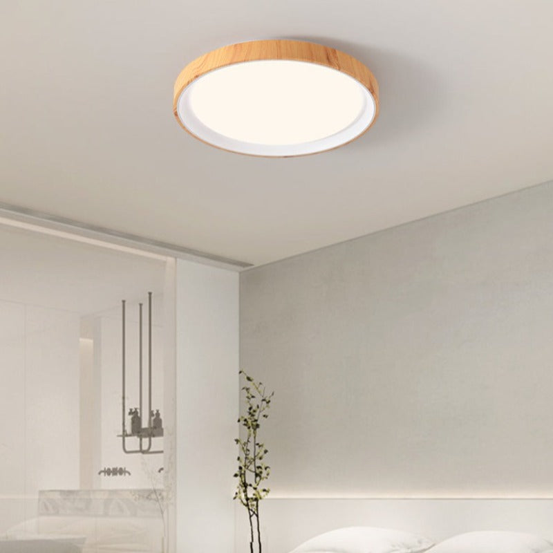 Arisha Modern LED Flush Mount Lighting Wood Acrylic Kitchen