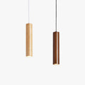 Muto Cylindrical Wood Pendant Light for Bedroom Kitchen Island