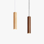 Muto Cylindrical Wood Pendant Light for Bedroom Kitchen Island