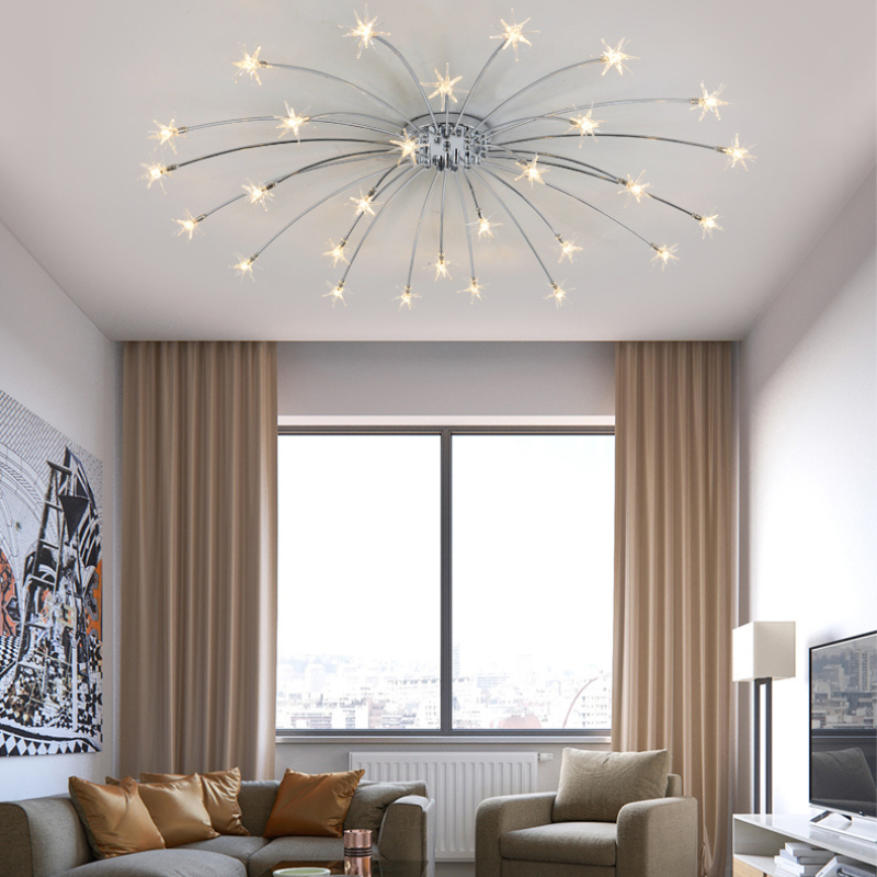 Arisha Art Deco Starry Glass Flush Mount Ceiling Light - Letslighting