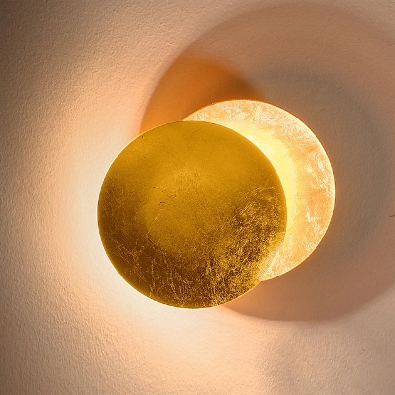 Aria Modern Minimalist Round Moon LED Indoor Wall Lamp Bedroom Living Room