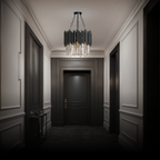 Kristy Industrial Cylindrical Glass Chandelier Living Room