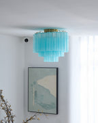 Aurora Ceiling Lamp White Murano Glass Layered Elegant Modern