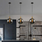Arisha Industrial /Glass Pendant Light Dining Room