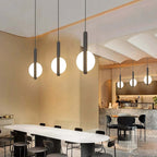 Arisha Modern Minimalist LED Hanging Pendant Lights Black White Bedroom