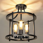 Epoch Flush Mount Ceiling Light Lantern Industrial Dining Room