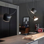 Modern Scandinavian Swag Drum Pendant Light