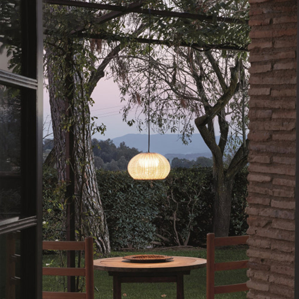 Ritta Modern Lantern Pendant Light, Coffee & Beige