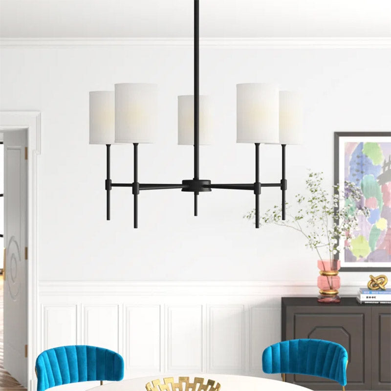 Silva Modern LED Chandelier Fabric Bedroom Living Room