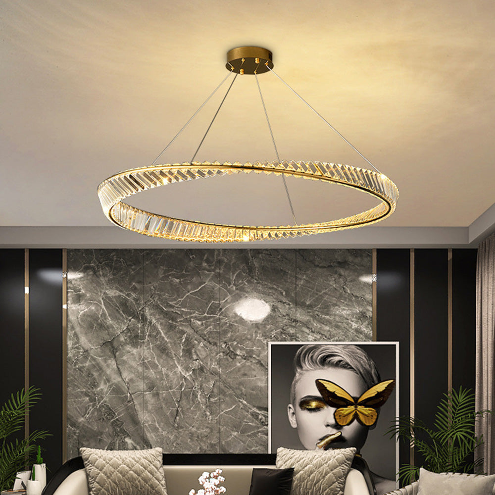 Kristy Modern Luxury Round Glass Chandelier